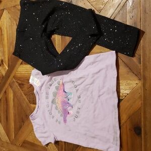Jumping bean girls top & Glitter leggings size 4
